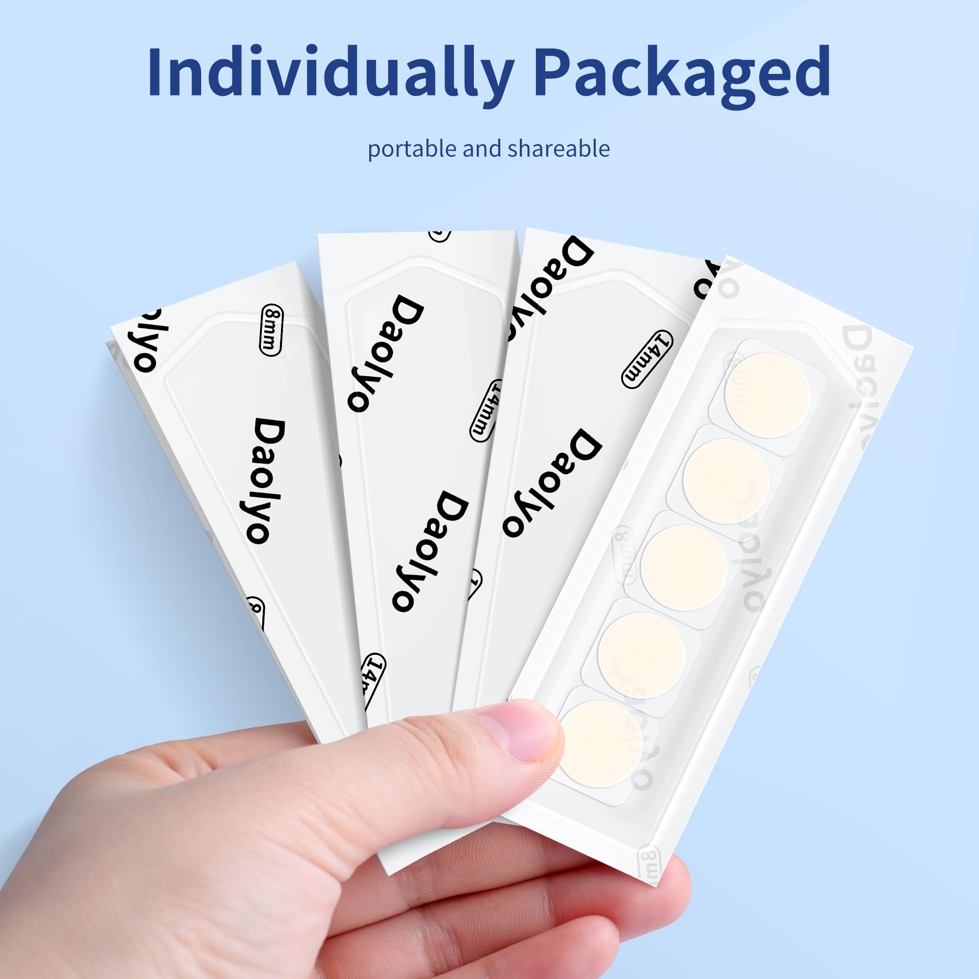 Daolyo Pimple Patches for Face, 4 Size 300 Counts Acne Patches, Hydrocolloid Patches for Covering Zits and Blemishes, Spot Stickers with Salicylic Acid, Tea Tree Oil & Calendula Oil
