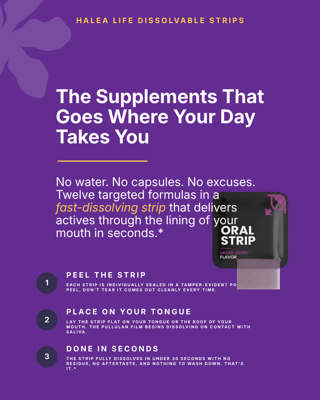 Calm & Focus Strips - L-Theanine, GABA & Vitamin B6