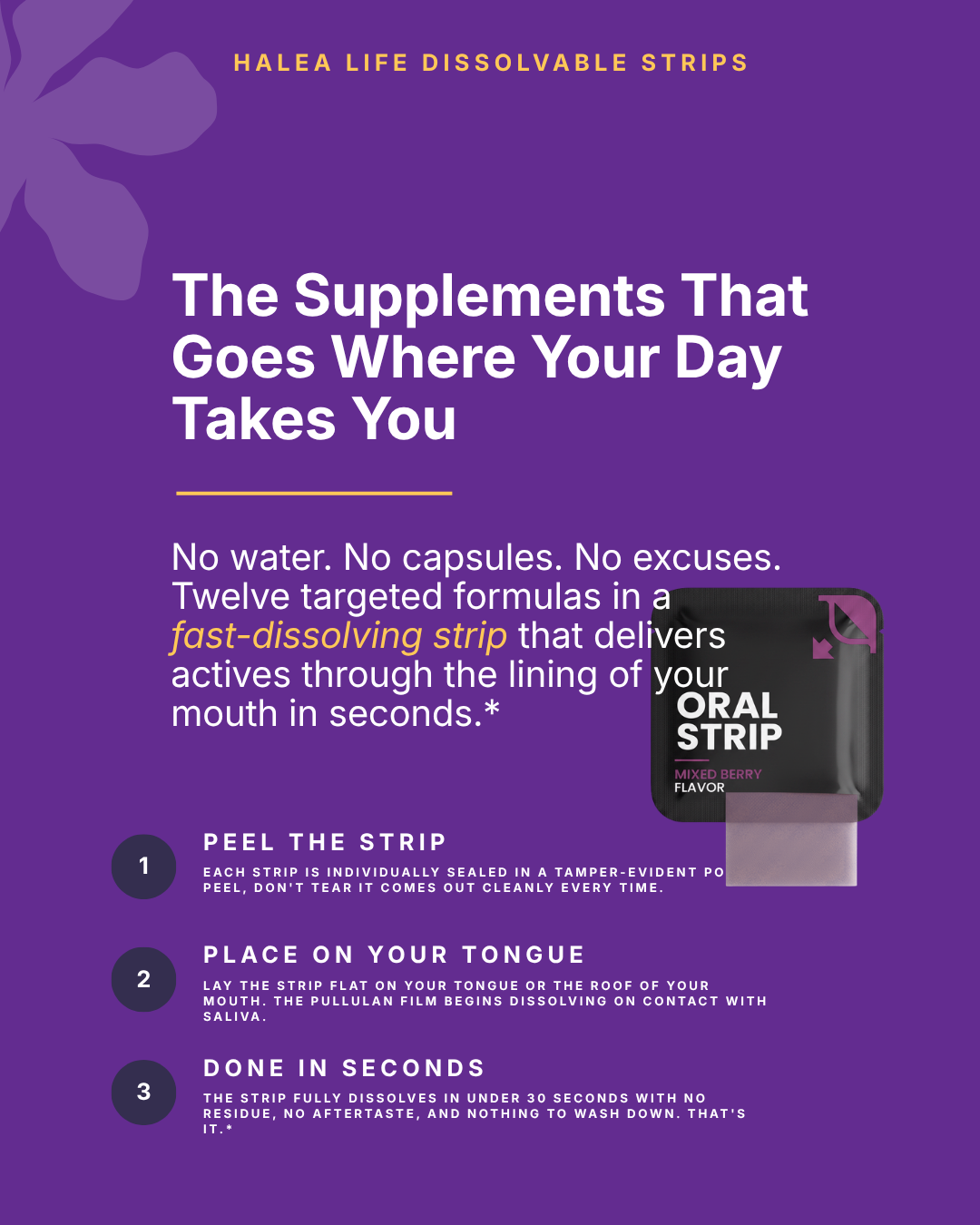 Stamina & Libido Strips - Shilajit, Cordyceps & Oyster Peptide
